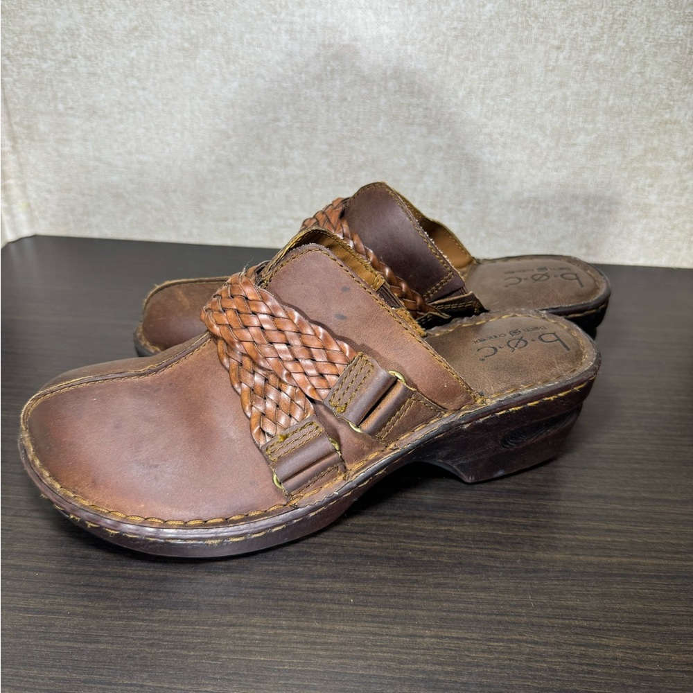 B.O.C Born Concept Western Brown Leather Mules Bohemian Clogs Size 8 - Picture 3 of 10